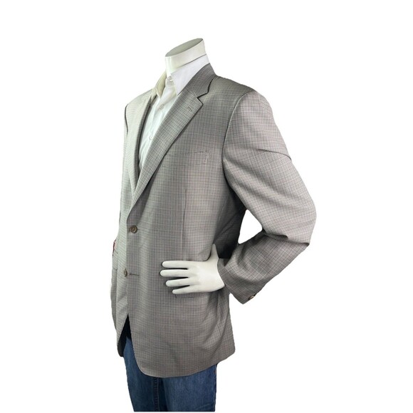 CANALI Luxury Designer Blazer Men 42L Houndstooth Pure Wool Made in Italy - Picture 4 of 13